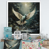 Green and white Dove take off harmony - Dove Wall Decor