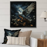 Blue and white Dove take off harmony - Dove Wall Art Prints