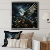 Blue and white Dove take off harmony - Dove Wall Art Prints