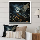 Blue and white Dove take off harmony - Dove Wall Art Prints