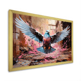 Blue and pink Pigeon in Flight - Pink Pigeon Wall Art