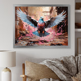 Blue and pink Pigeon in Flight - Pink Pigeon Wall Art