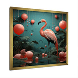 Playful Flamingo Match Feather Ping Pong - Flamingo Bedroom Wall Art