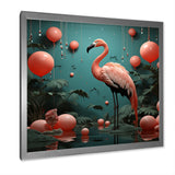 Playful Flamingo Match Feather Ping Pong - Flamingo Bedroom Wall Art