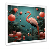 Playful Flamingo Match Feather Ping Pong - Flamingo Bedroom Wall Art