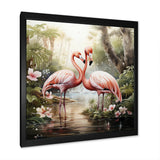 Tropical Love Flamingos - Flamingo Canvas Wall Art