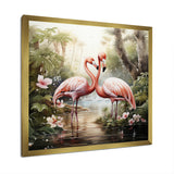 Tropical Love Flamingos - Flamingo Canvas Wall Art