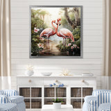 Tropical Love Flamingos - Flamingo Canvas Wall Art