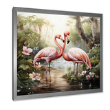 Tropical Love Flamingos - Flamingo Canvas Wall Art