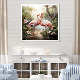 Tropical Love Flamingos - Flamingo Canvas Wall Art