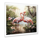 Tropical Love Flamingos - Flamingo Canvas Wall Art