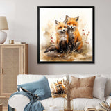 Foxs elegant forest florals grace II - Animals Canvas Wall Art