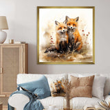 Foxs elegant forest florals grace II - Animals Canvas Wall Art