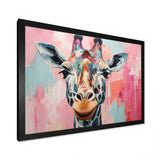 Brown and pink Giraffe Portrait - Giraffe Wall Art Prints