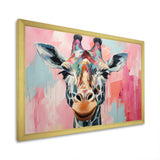 Brown and pink Giraffe Portrait - Giraffe Wall Art Prints