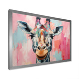 Brown and pink Giraffe Portrait - Giraffe Wall Art Prints