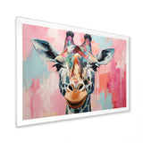 Brown and pink Giraffe Portrait - Giraffe Wall Art Prints