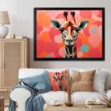 Pink and orange Giraffe Portrait - Pink Giraffe Wall Art