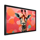 Pink and orange Giraffe Portrait - Pink Giraffe Wall Art