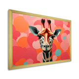 Pink and orange Giraffe Portrait - Pink Giraffe Wall Art
