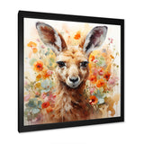 Colorful Kangaroo blooms portrait - Kangaroo Framed Canvas Art
