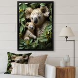 Cuddly koala family - Koala Large Canvas Wall Art