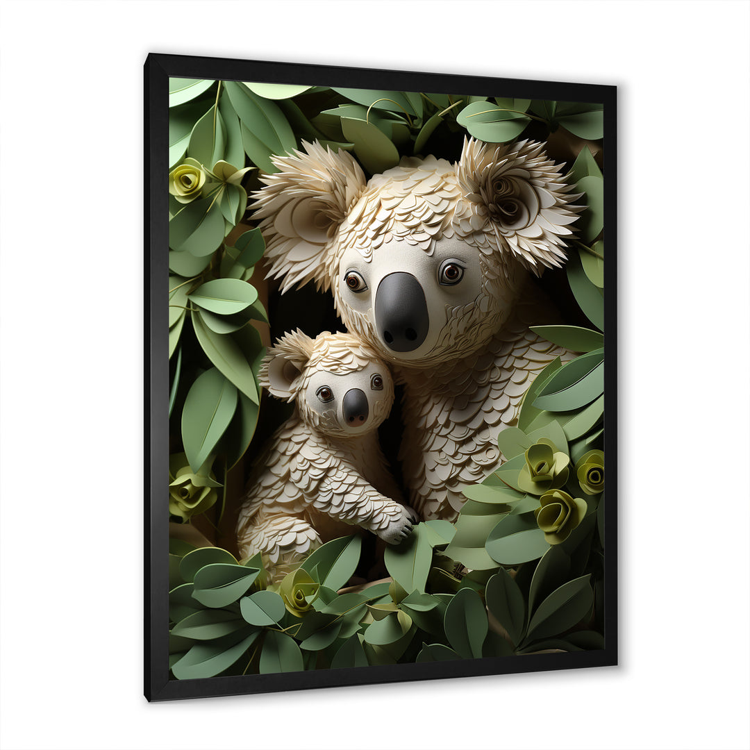 Cuddly koala family - Koala Large Canvas Wall Art