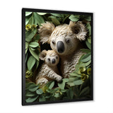 Cuddly koala family - Koala Large Canvas Wall Art