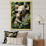 Cuddly koala family - Koala Large Canvas Wall Art