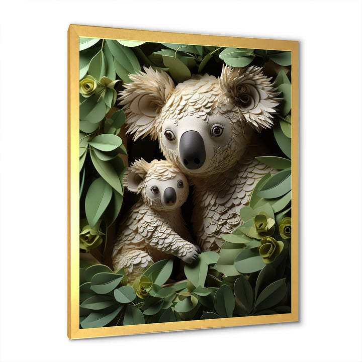 Cuddly koala family - Koala Large Canvas Wall Art