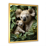 Cuddly koala family - Koala Large Canvas Wall Art