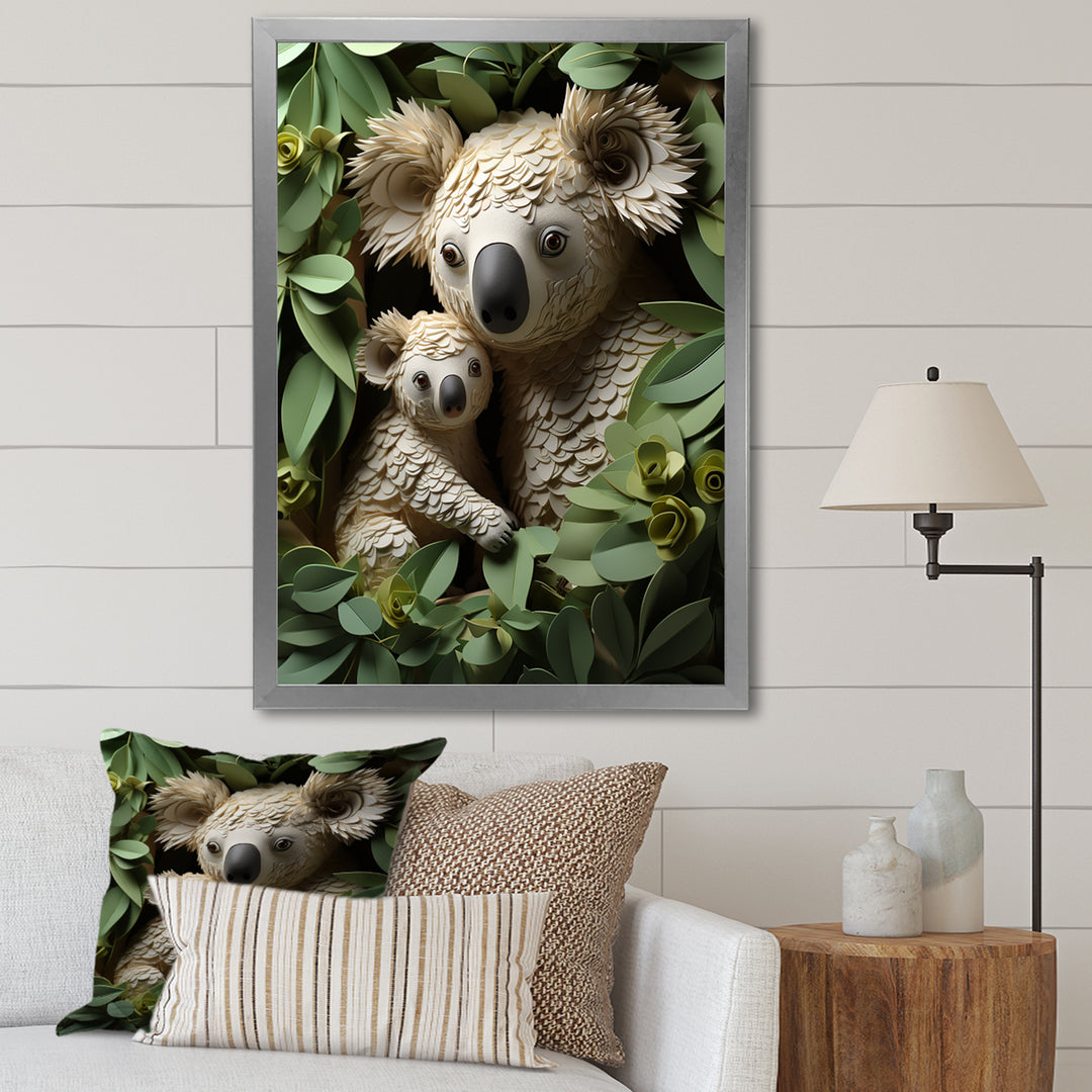 Cuddly koala family - Koala Large Canvas Wall Art