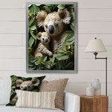 Cuddly koala family - Koala Large Canvas Wall Art