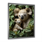 Cuddly koala family - Koala Large Canvas Wall Art
