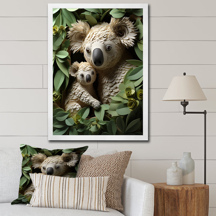 Cuddly koala family - Koala Large Canvas Wall Art