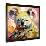 Floral yellow and pink Koala - Koala Canvas Wall Art