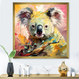 Floral yellow and pink Koala - Koala Canvas Wall Art