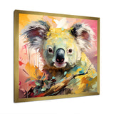 Floral yellow and pink Koala - Koala Canvas Wall Art