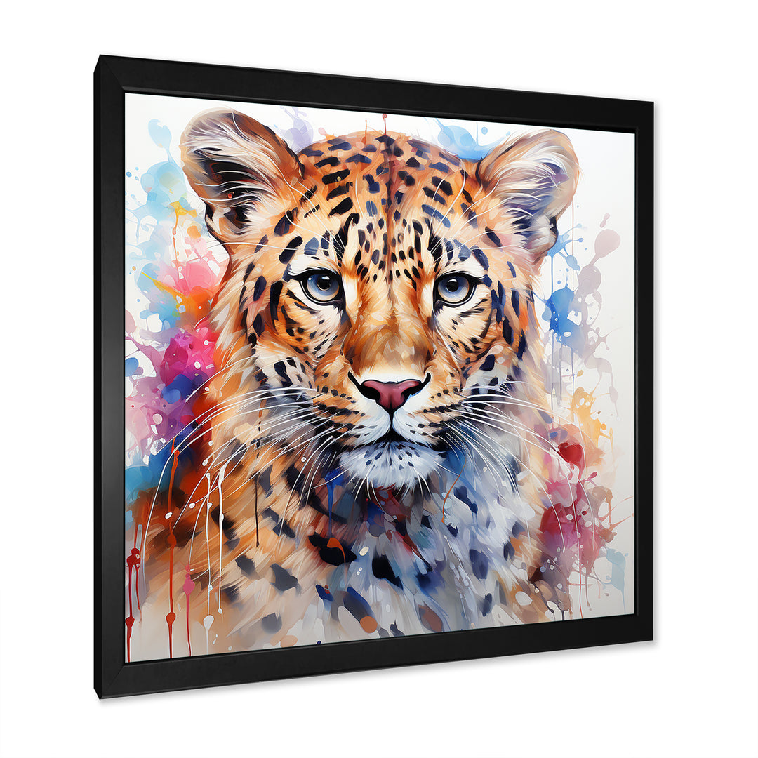Watercolor Leopard elegance portrait - Multi-Color Leopard Wall Art
