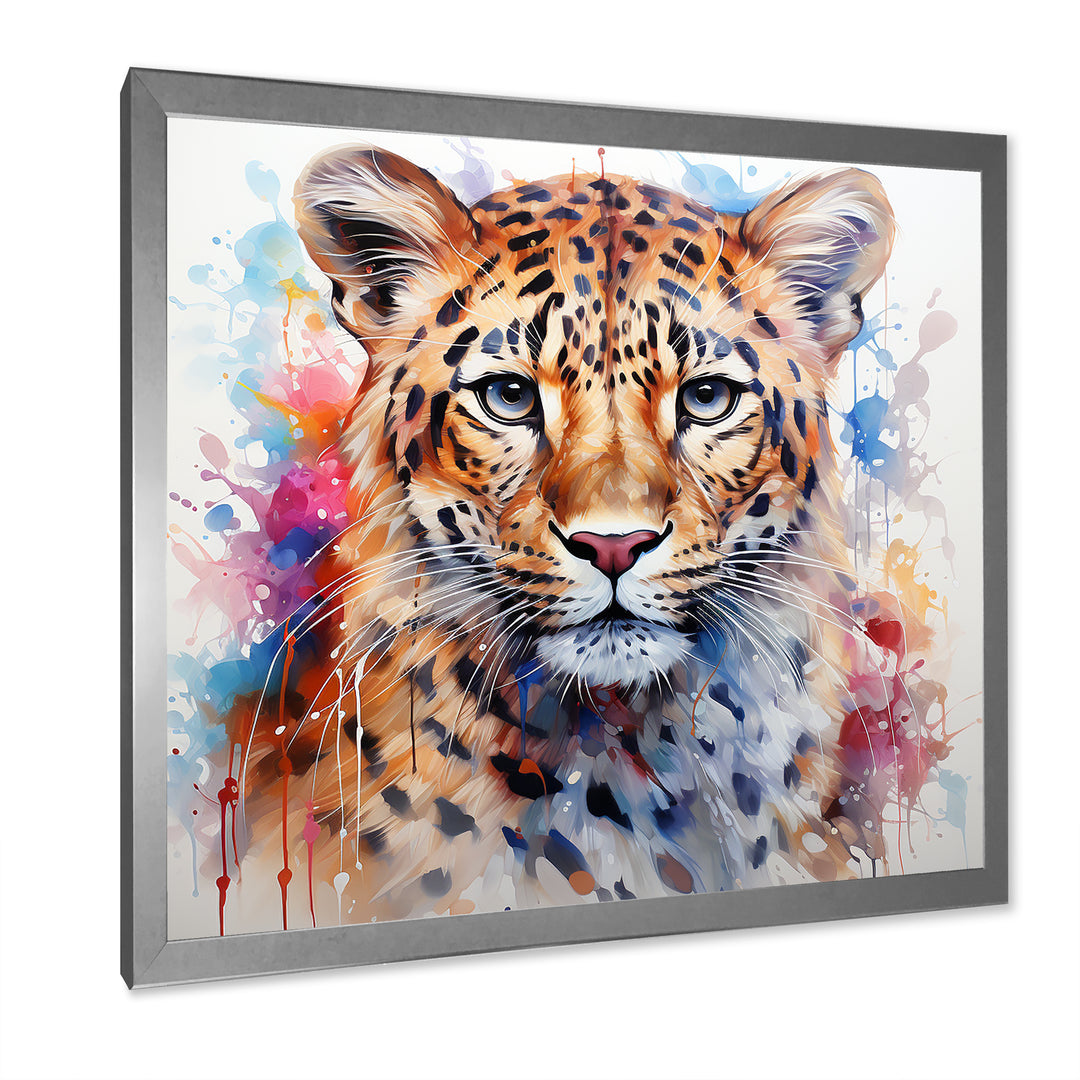 Watercolor Leopard elegance portrait - Multi-Color Leopard Wall Art