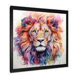 Colorful Royal Lion portrait - Animals Canvas Wall Art