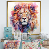 Colorful Royal Lion portrait - Animals Canvas Wall Art