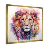 Colorful Royal Lion portrait - Animals Canvas Wall Art