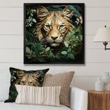 Lion in the green foliage portrait - Lion Wall Art Prints
