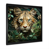 Lion in the green foliage portrait - Lion Wall Art Prints