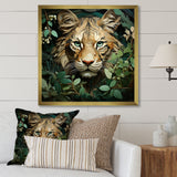 Lion in the green foliage portrait - Lion Wall Art Prints