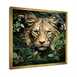 Lion in the green foliage portrait - Lion Wall Art Prints