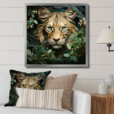 Lion in the green foliage portrait - Lion Wall Art Prints