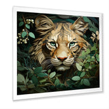 Lion in the green foliage portrait - Lion Wall Art Prints