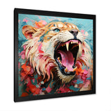 Brown and pink Lion roar - Pink Lion Wall Art